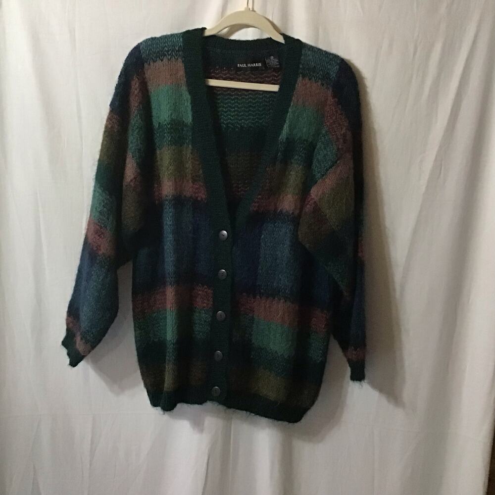 Vintage Paul Harris Wool Mohair Blend  Grandpa Cardigan Small Oversized
